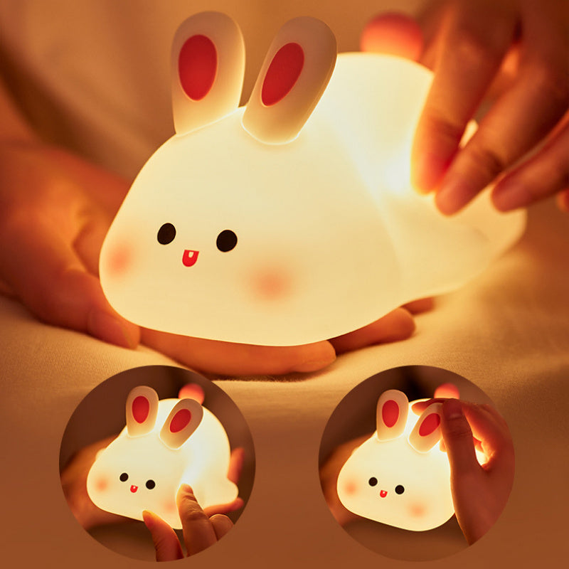 Cute Rabbit LED Night Light Touch Sensor Voice Control