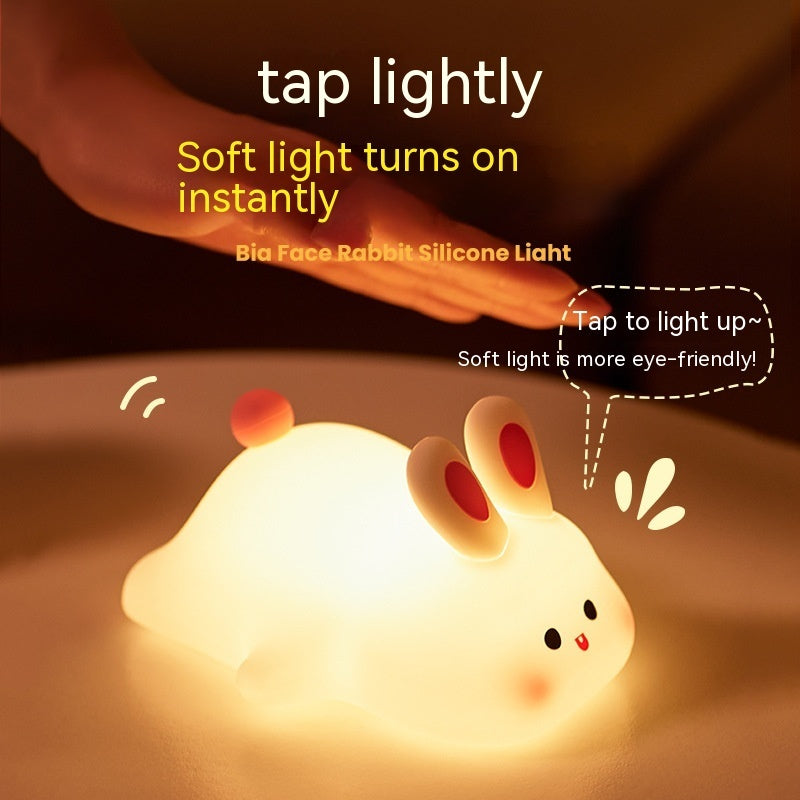 Cute Rabbit LED Night Light Touch Sensor Voice Control