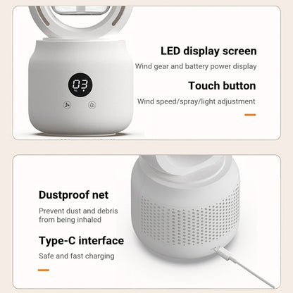 Water Cooled Spray Mist Electric Bladeless Table Fan USB