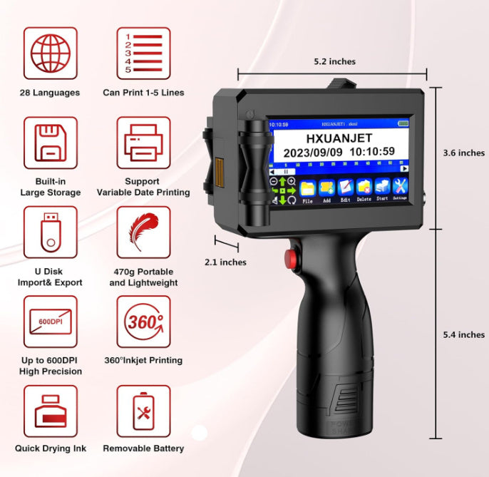 Digital Automatic Handheld Inkjet Printer